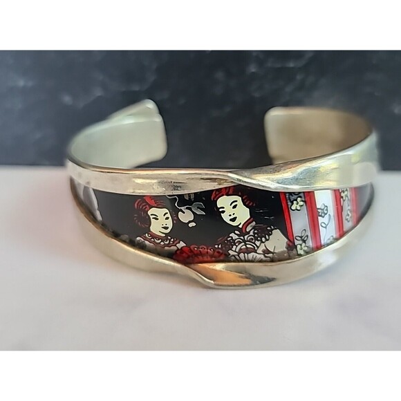 Oriental Cuff Bracelet Vintage - Picture 2 of 10